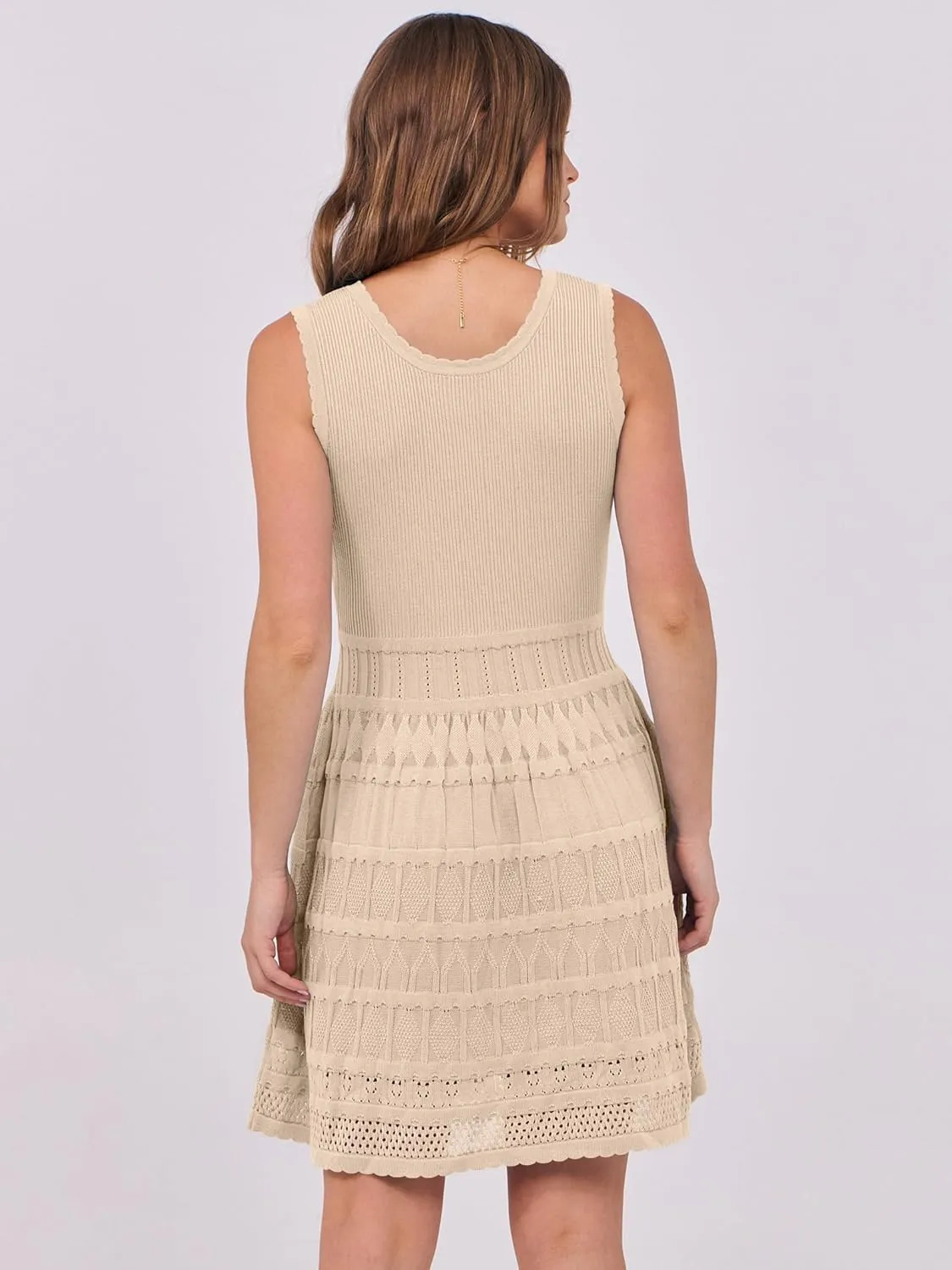 ANRABESS Womens Sundress Beach Vacation Mini Tank Dresses Summer Casual Crochet Knit Scoop Neck Sleeveless Dress