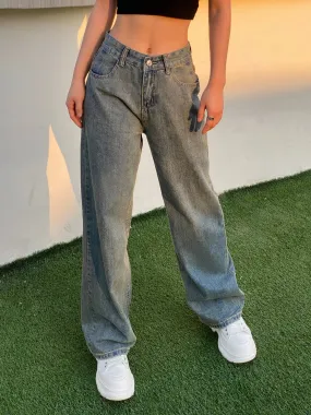 BerryBetty - 90s Washed High Waist Boyfriend Jeans