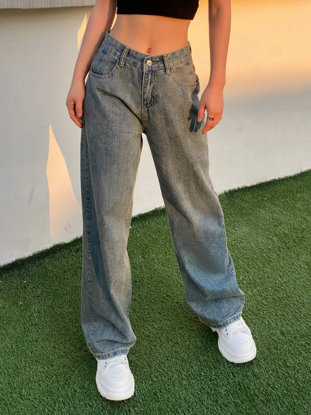 BerryBetty - 90s Washed High Waist Boyfriend Jeans