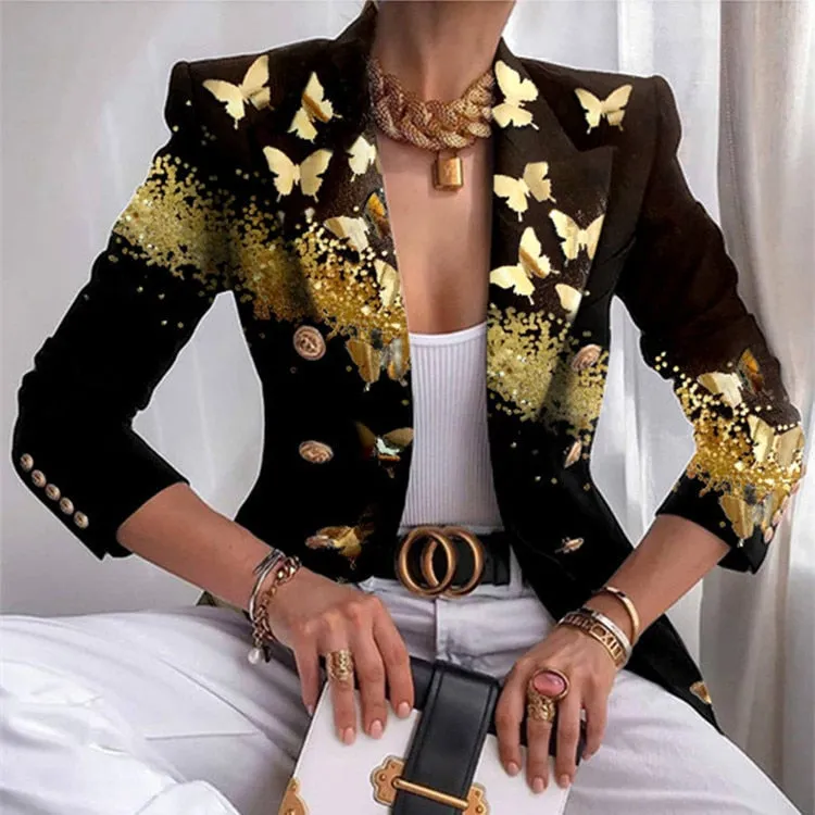 DressBetty - Plus Size Elegant Butterfly Blazer