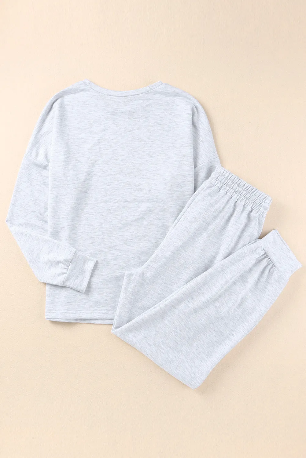 Khaki Long Sleeve Pullover & Jogger Pants Loungewear Set