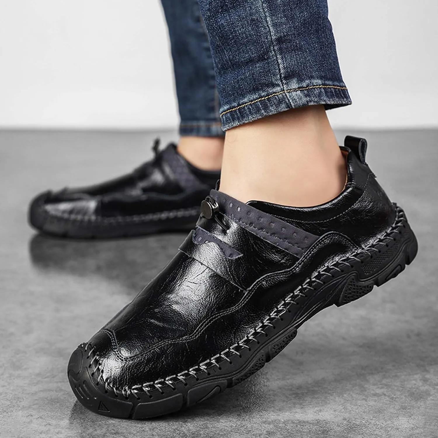 Men's Casual Walking Loafers Classic Business Office Formal Uniform Driving Work Slip Resistant Lightweight Outdoor Sports Climbing Hiking Shoes