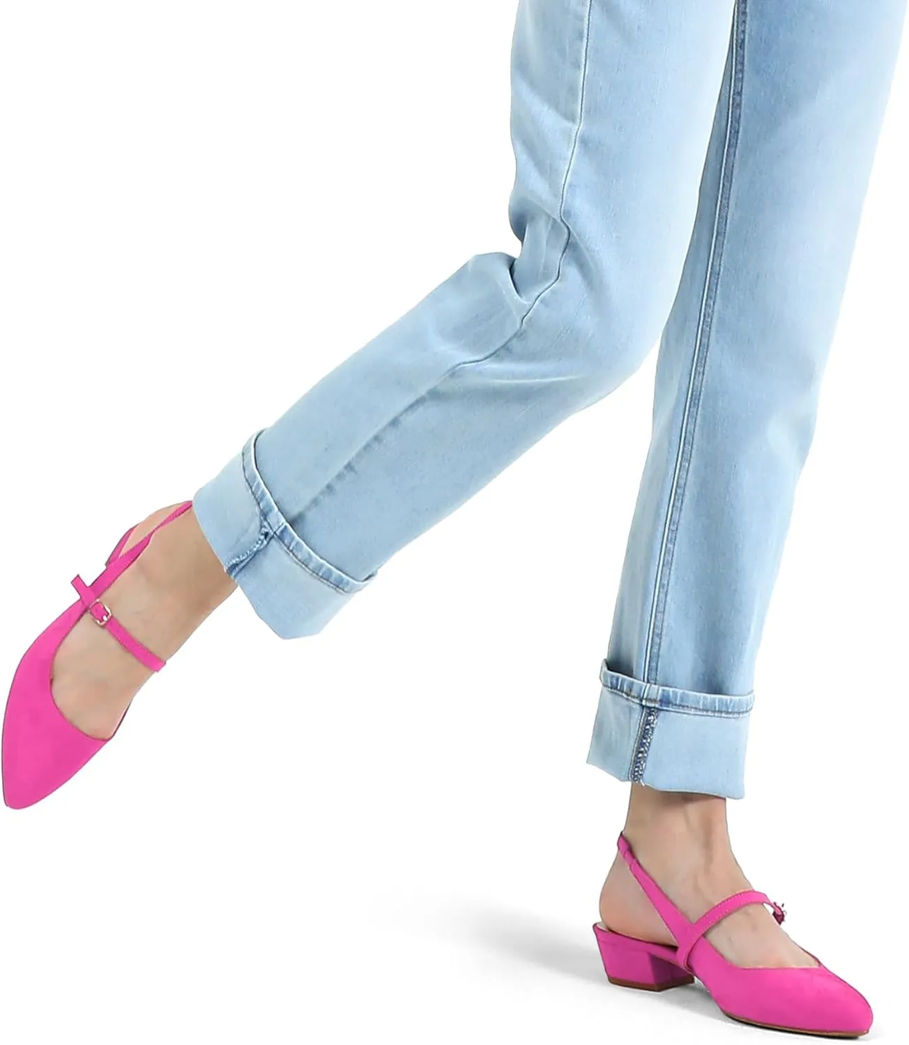 mysoft Women's Slingback Mary Jane Pumps Block Low Heel Adjustable Buckle Dress Shoes