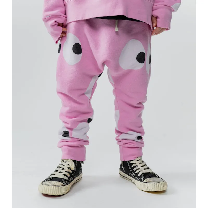 NUNUNU French Side Eye Baggy Pants Super Pink