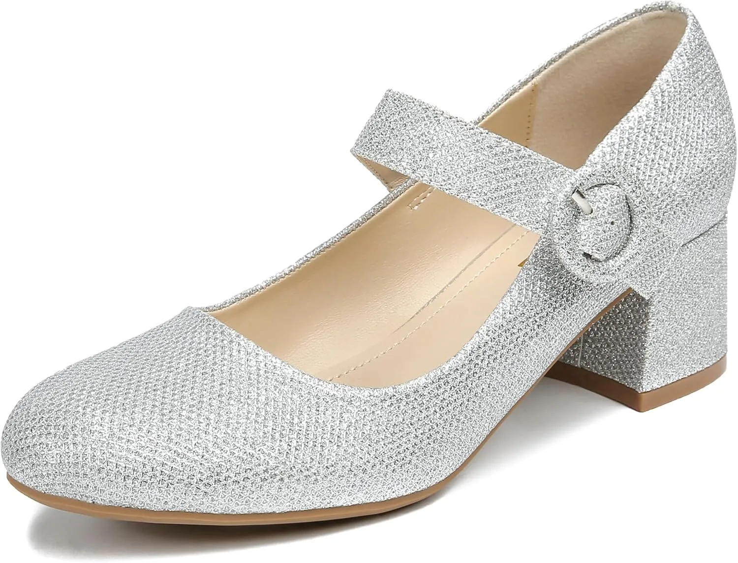 rsxses Mary Jane Shoes Women Chunky Low Block Heels Closed Round Toe Dress Office Work Mary Janes Pumps