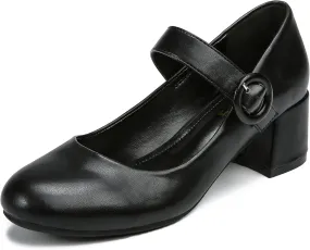 rsxses Mary Jane Shoes Women Chunky Low Block Heels Closed Round Toe Dress Office Work Mary Janes Pumps