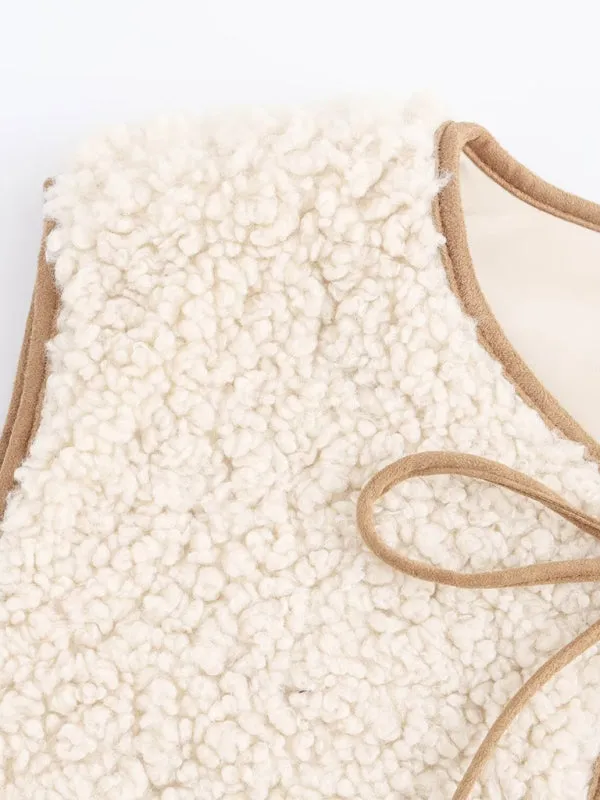 Sherpa Tie-Up Vest for Casual Cool Vibes