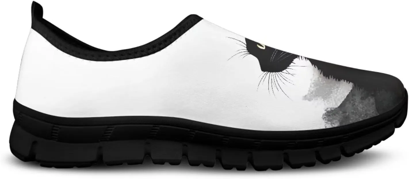 Womens Slip On Shoes Cats Sneakers Loafers Non Slip Athletic Tennis Shoe Breathable Low Cut Sneaker Arch Support Soft Loafer
