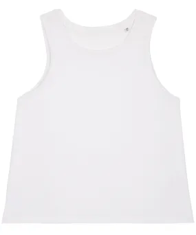 Womens Stella Dancer crop tank top (STTW038) | White