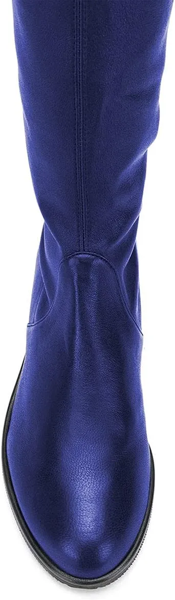 YDN Women Sexy Closed Toe Over The Knee Boots Lace Up Thigh High Low Heel Dress Flat Long Booties Size 4-15 US